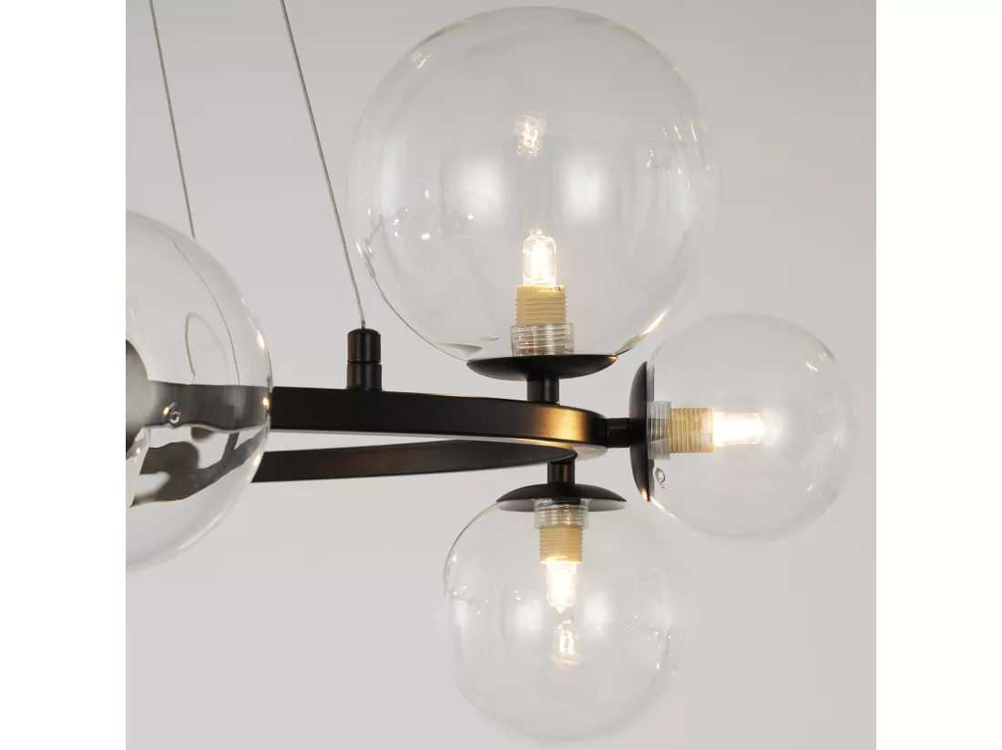 NETTLIFE Suspension table à manger lampe suspendue salon - G9 14 flammes escalier transparent moderne