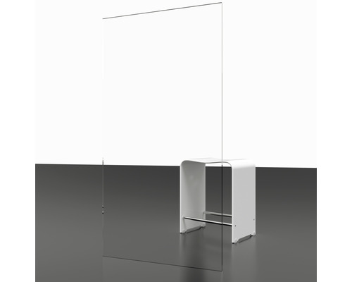 Ronde douche met draaideur op vast paneel SCHULTE 80 x 80 cm profiel chroom helder glas deurscharnier links deurscharnier rechts