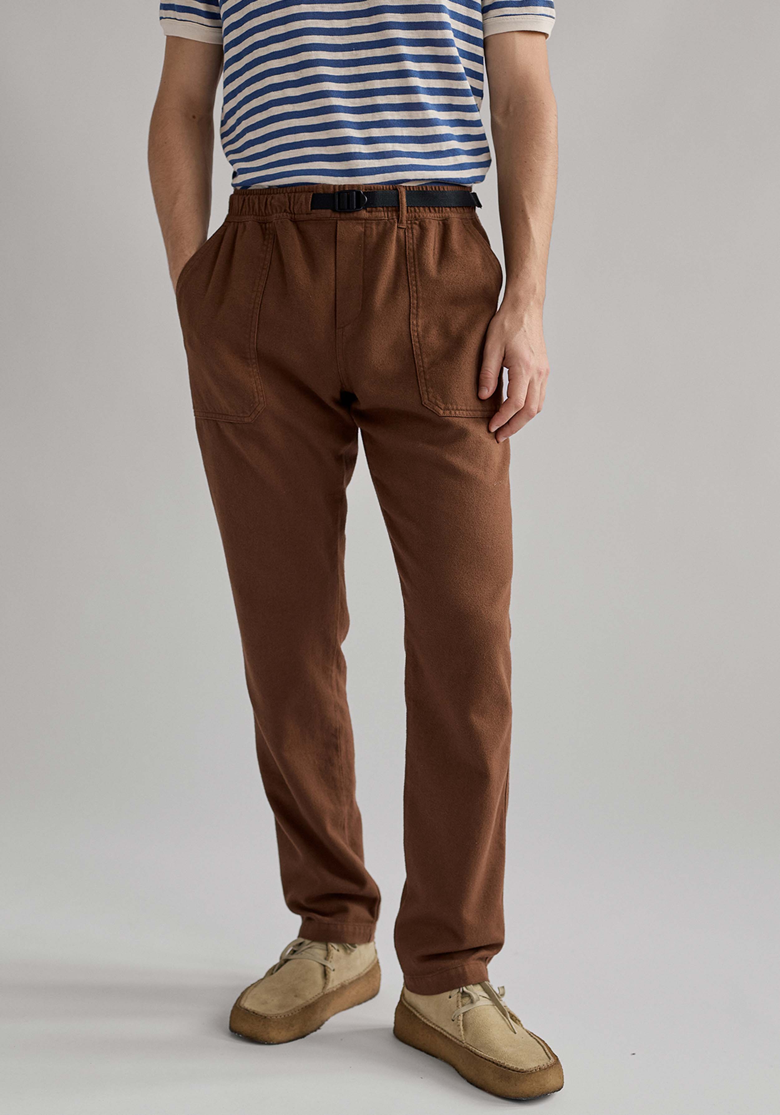 Twothirds Flanellhose Downhill Brown Sand