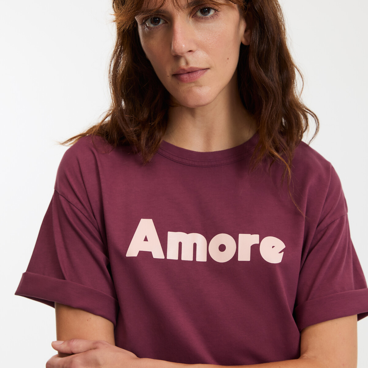 COLEÇÃO LA REDOUTE<br>Camiseta com estampa, gola redonda e mangas curtas