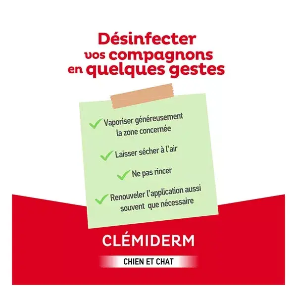 Clément Thékan Clemiderm Desinfetante para a pele de todos os animais 150 ml