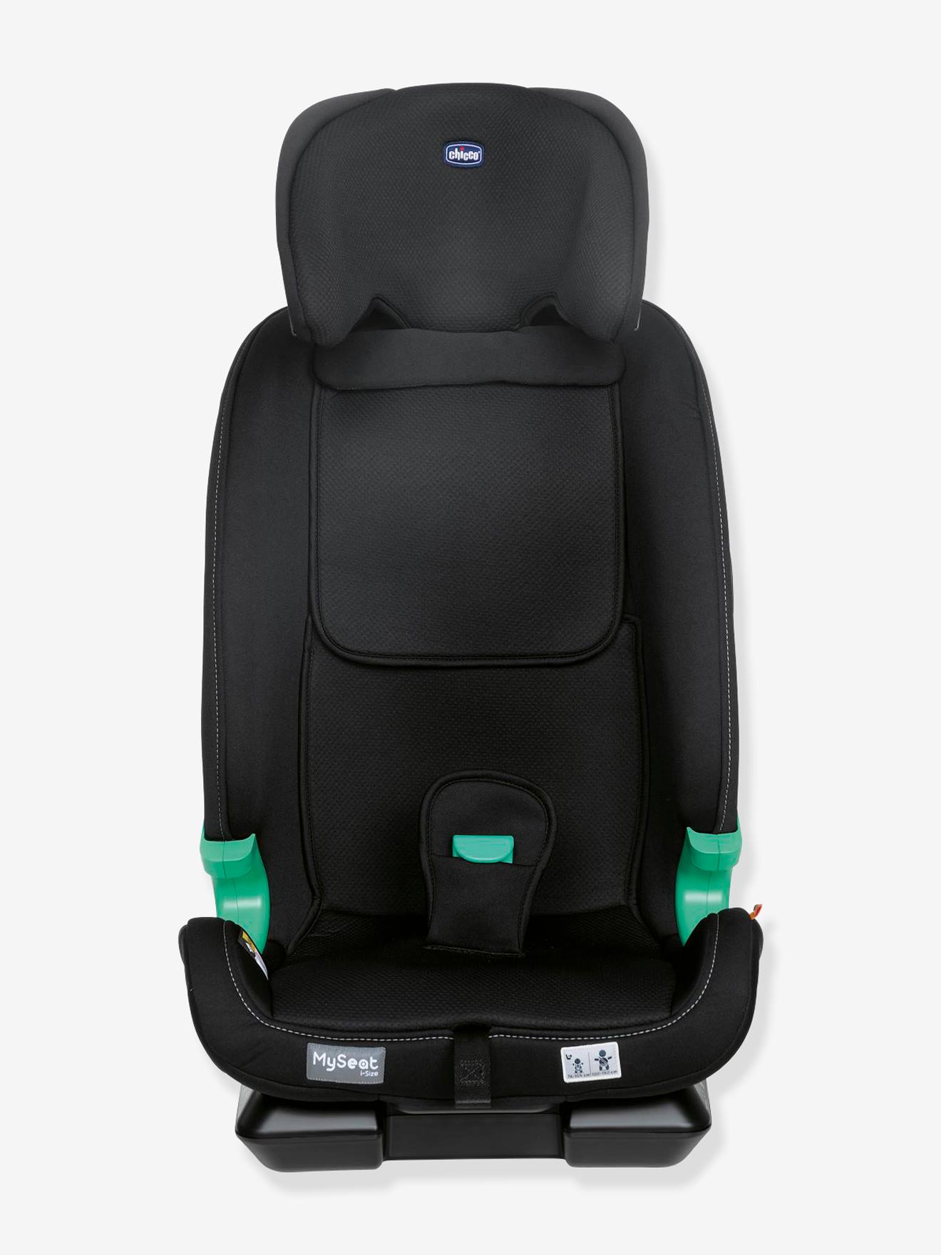 Cadeira auto CHICCO MySeat i-Size para crianças de 76 a 150 cm, equivalente aos grupos 1/2/3, preta lisa.