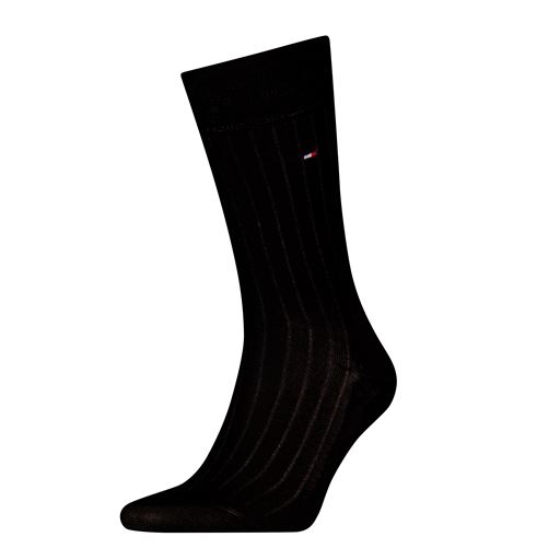 Tommy Hilfiger Premium Rib Fil Strømper, Black, 43-44