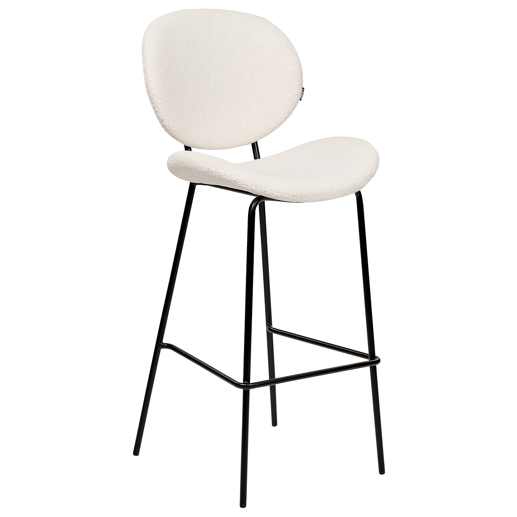 Beliani - LUANA - Barkruk set van 2 - Wit - Bouclé