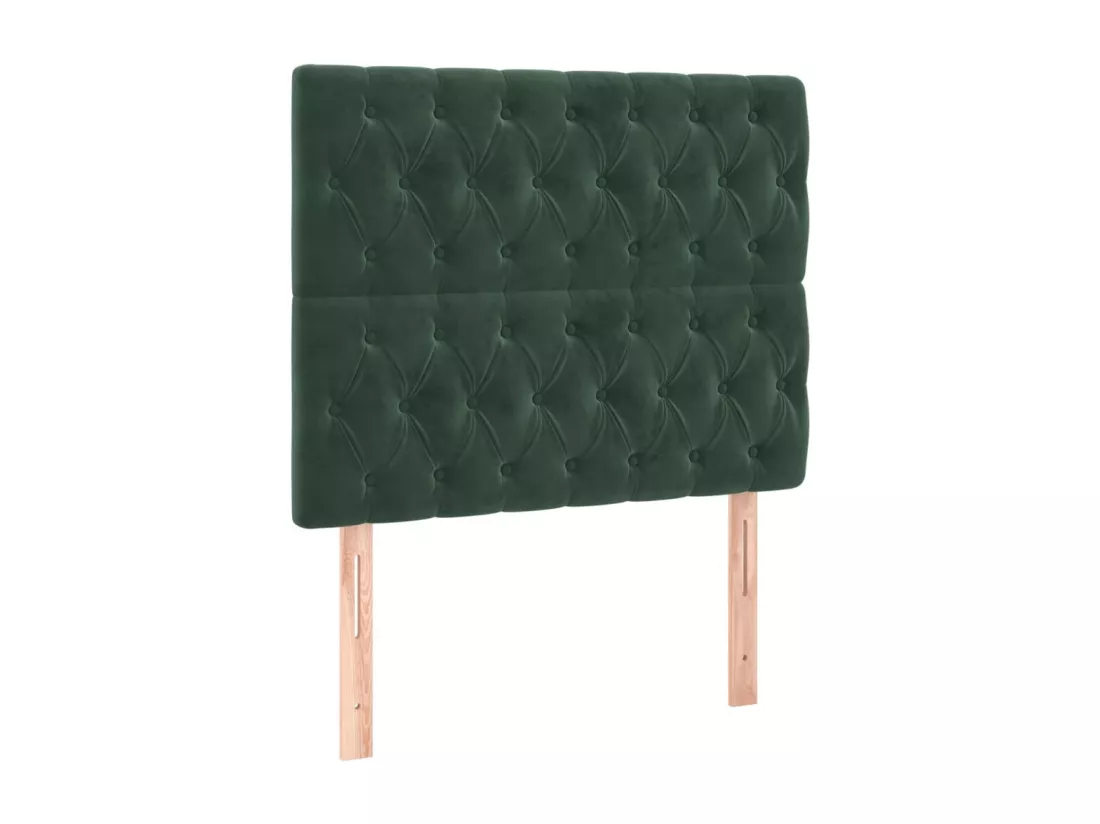 Sommier tapissier matelas et LED Vert foncé 120x200 cm Velours