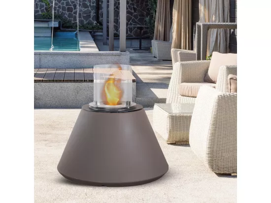 Brasero de jardin cheminée au bioéthanol pour intérieur et extérieur STROMBOLI Tortora d.60 x h56