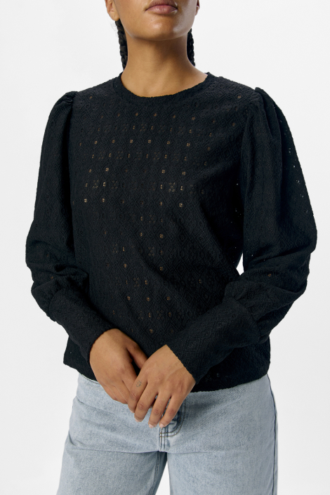 Object zwarte dames blouse