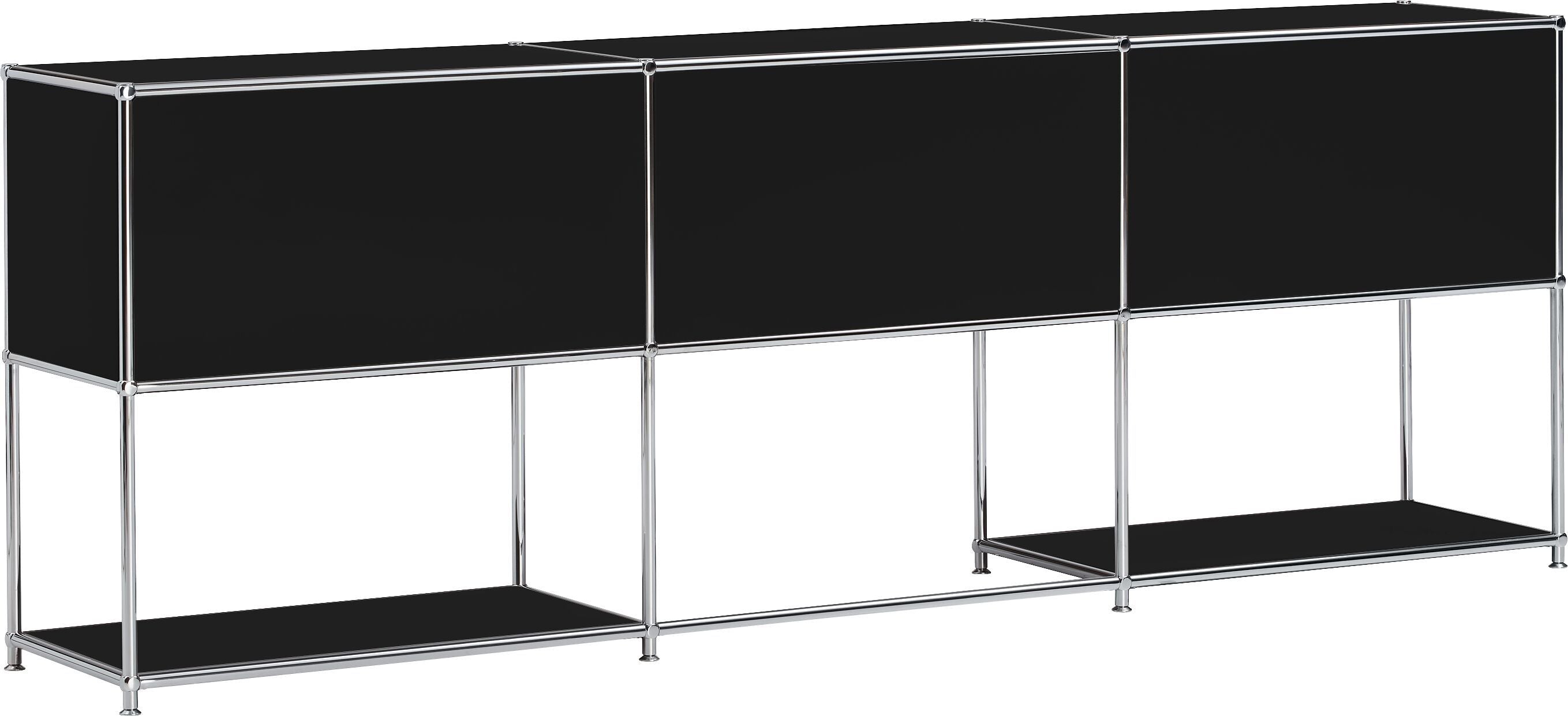 FLEXCUBE Schreibtisch - Schwarz / B: 228.0 cm x T: 40.0 cm x H: 80.0 cm