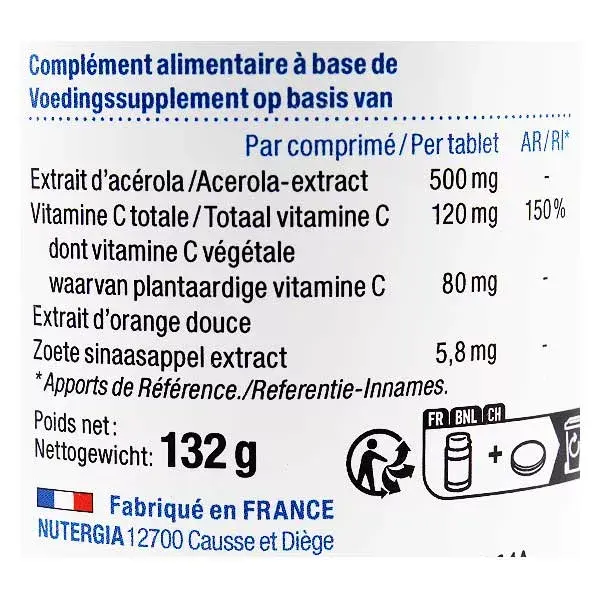Nutergia Acerol C Vitamina C 60 comprimidos