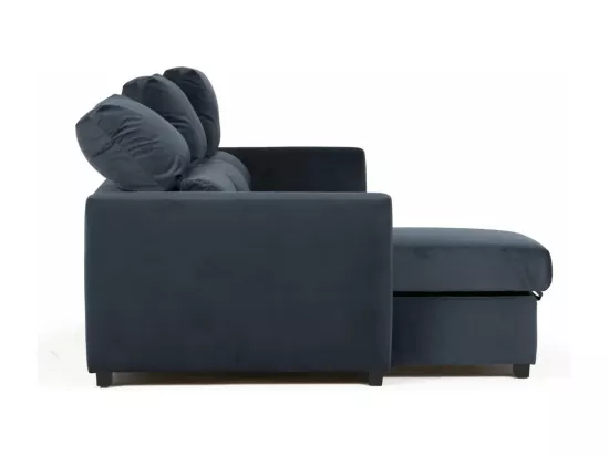 Canapé méridienne 3 places réversible en polyester gris foncé