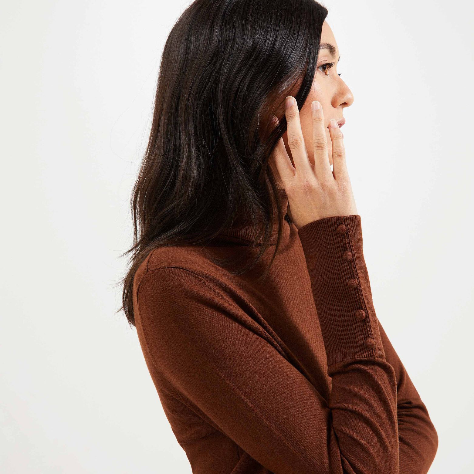 Pull col roulé femme