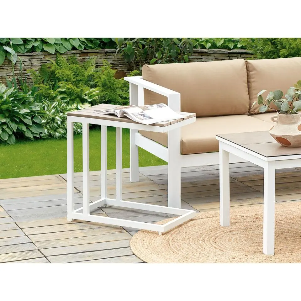 MESSINA - Bijzettafel - Lichthout/Wit- 60 x 35 cm - Plastichout
