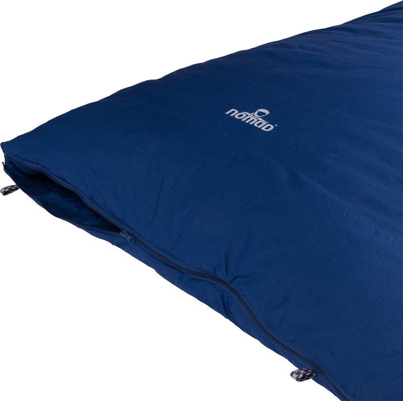 NOMAD® Blazer Down Slaapzak Dekenmodel | Navy | 210x80 cm | Aanritsbaar | Binennzak | Tochtsttrook | Incl Hoes