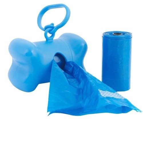 Dispensador de sacos para excrementos azuis