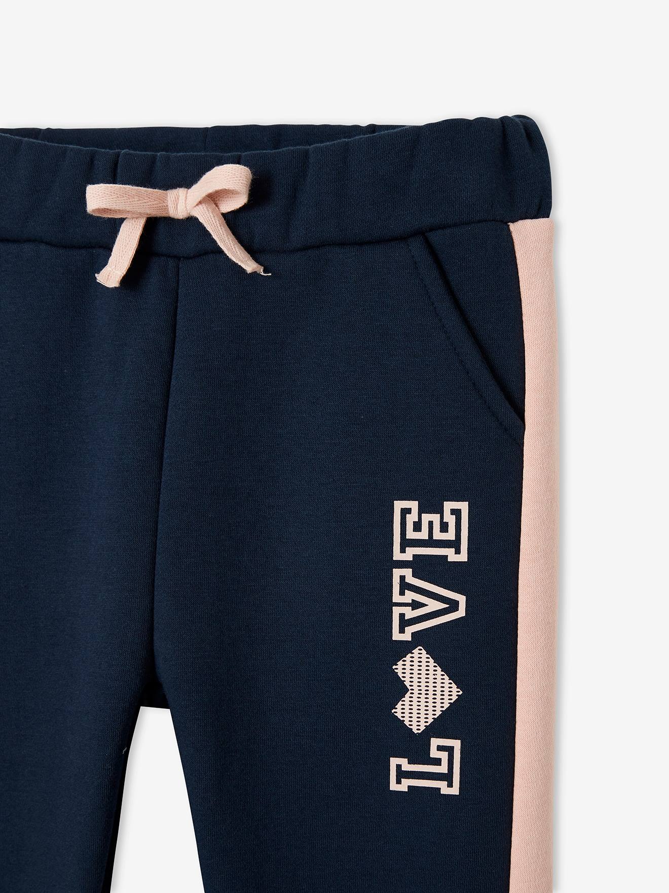 Calça de moletom feminina Clay em tecido atoalhado com listras laterais.