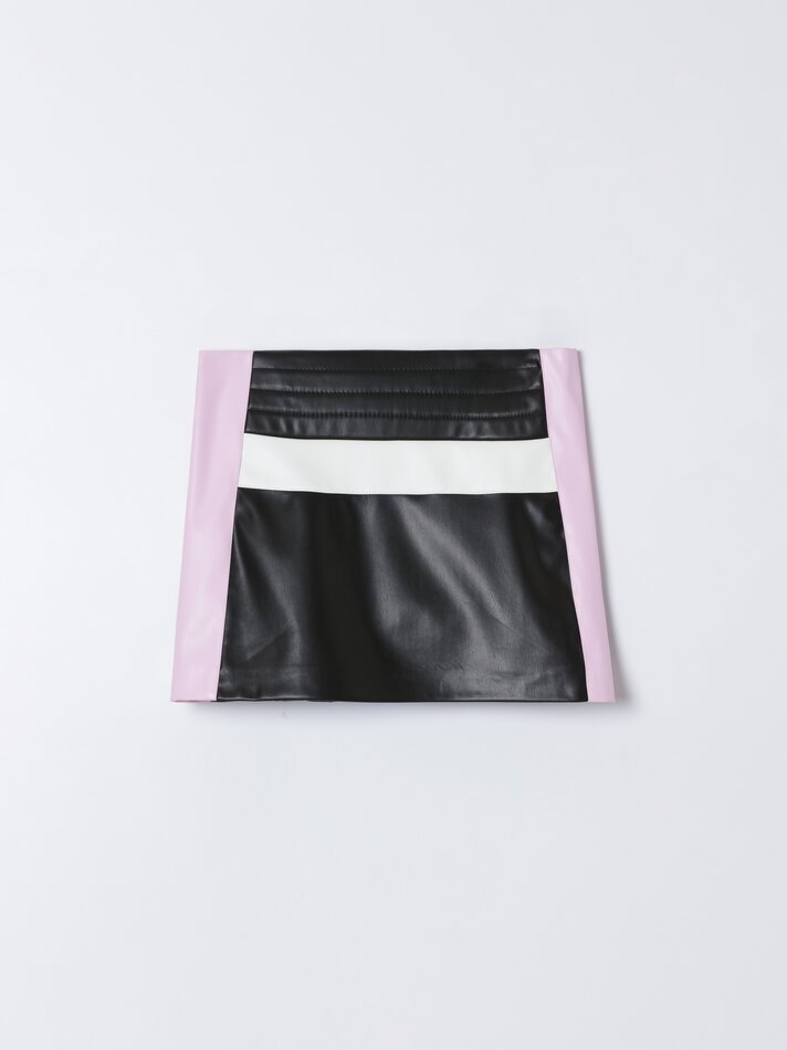 Saia de couro sintético - Rosa