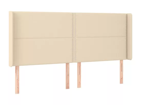 Sommier tapissier avec matelas et LED Crème 160x200 cm Tissu