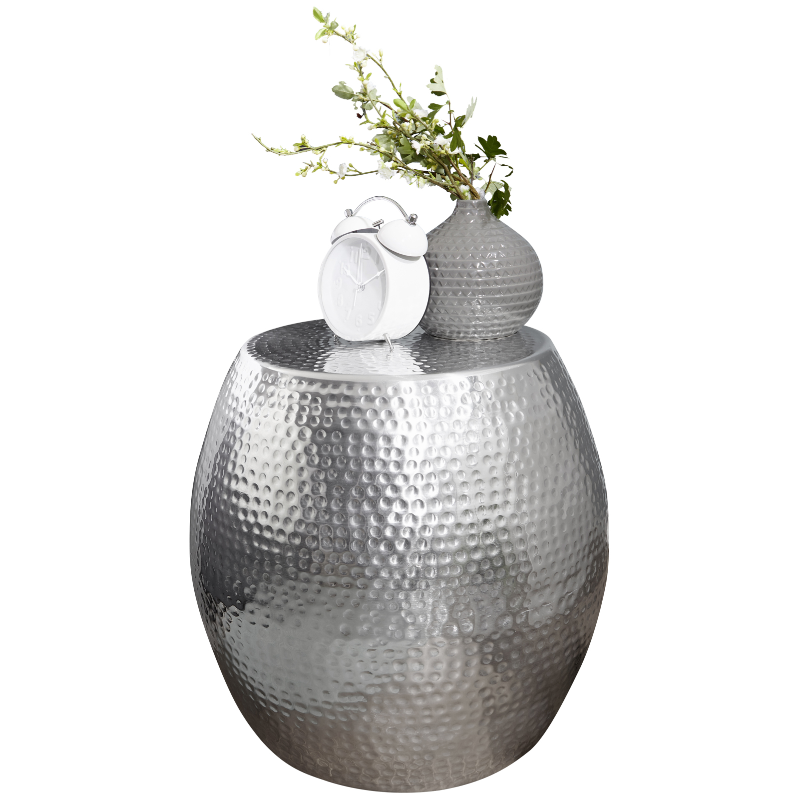 Beistelltisch - silberfarben - Aluminium - 42 cm
