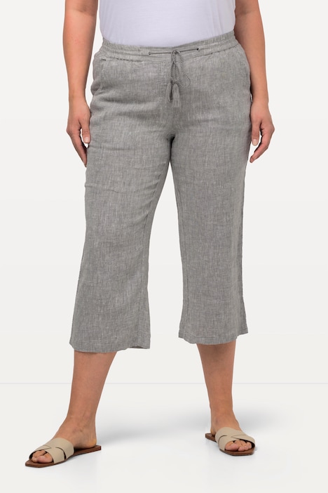 7/8-Leinenhose, elastischer Bund, natürlich kühl