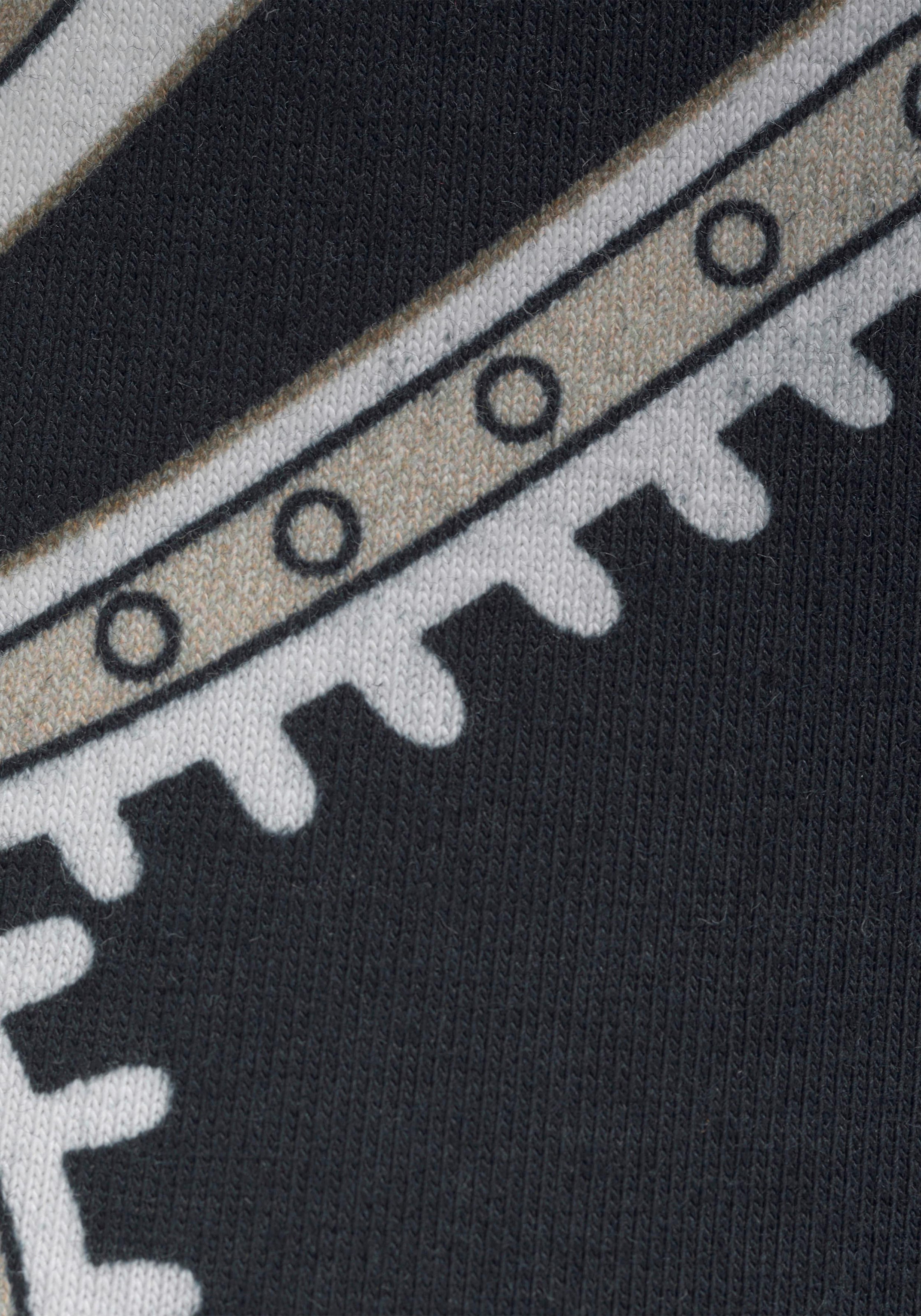 LASCANA Caprileggings  mit Zierbändern am Beinabschluss, Allover-Druck, 3/4-Länge