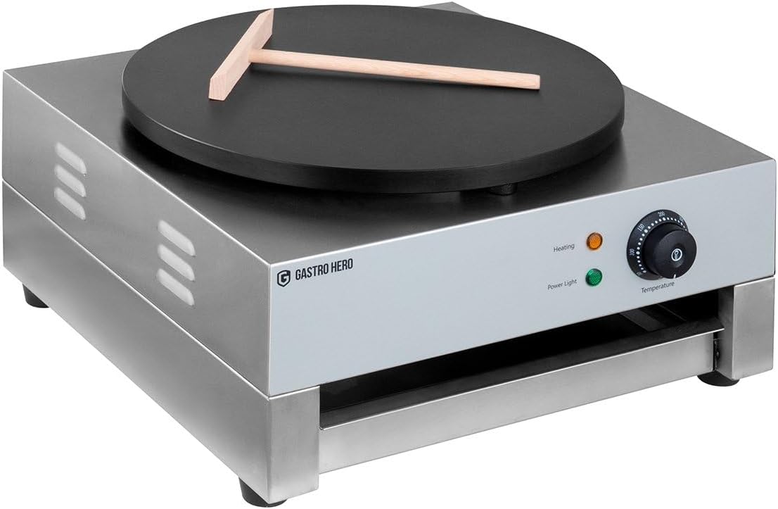 Elektro Crêpes Eisen I Crepes Maker Ø 40 cm Teflonbeschichtet I Crepe Maschine für Gastronomie mit Temperaturregelung I Instant Crepe Maker