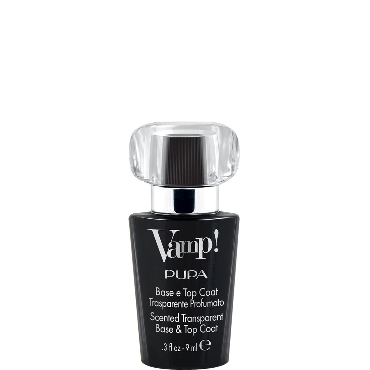 Pupa Vamp! Base et Top Coat Transparent et Parfumé Base et Top Coat transparent et parfumé, fragrance noire