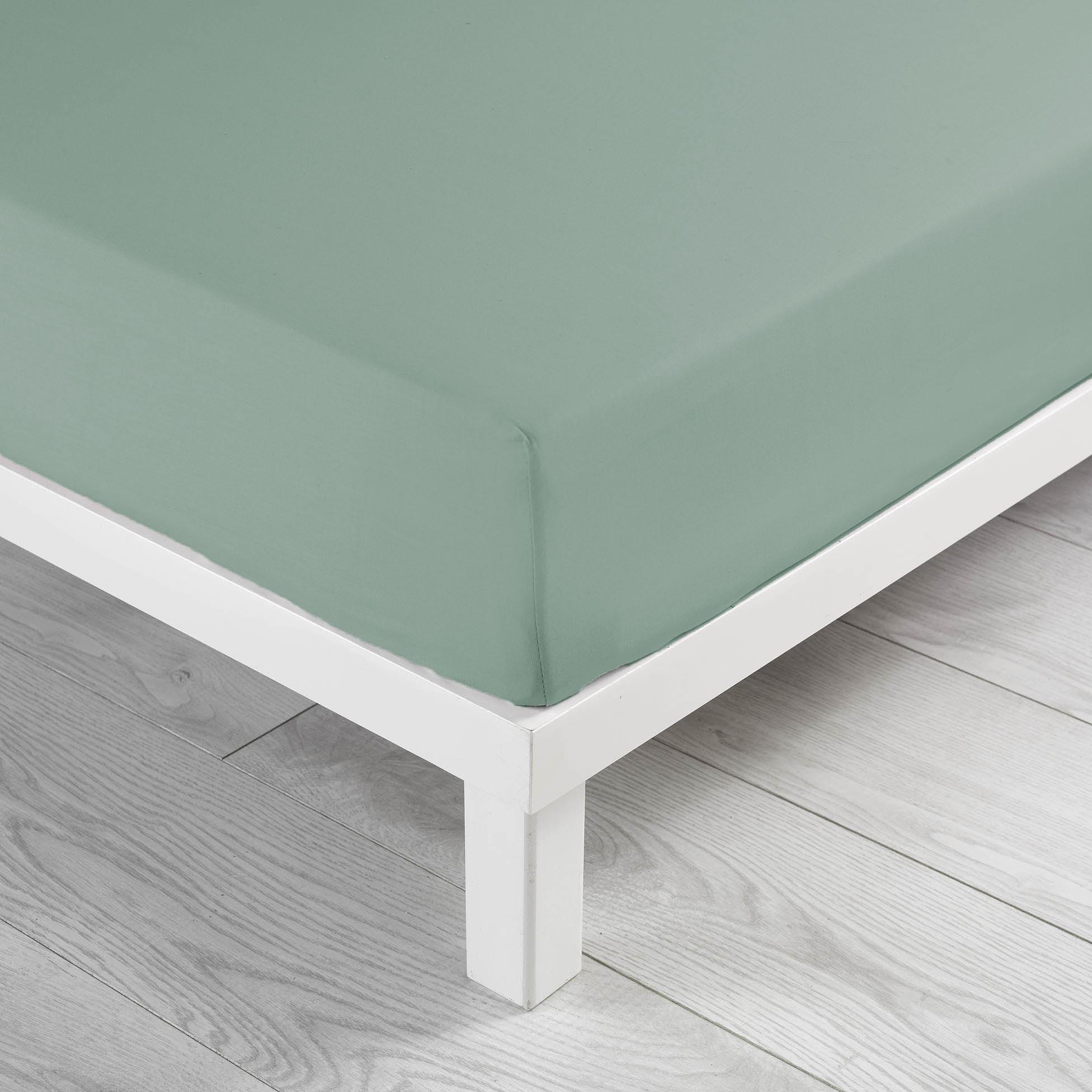 DRAP HOUSSE 140X190CM COTON LAVE 57 FILS LINETTE SAUGE