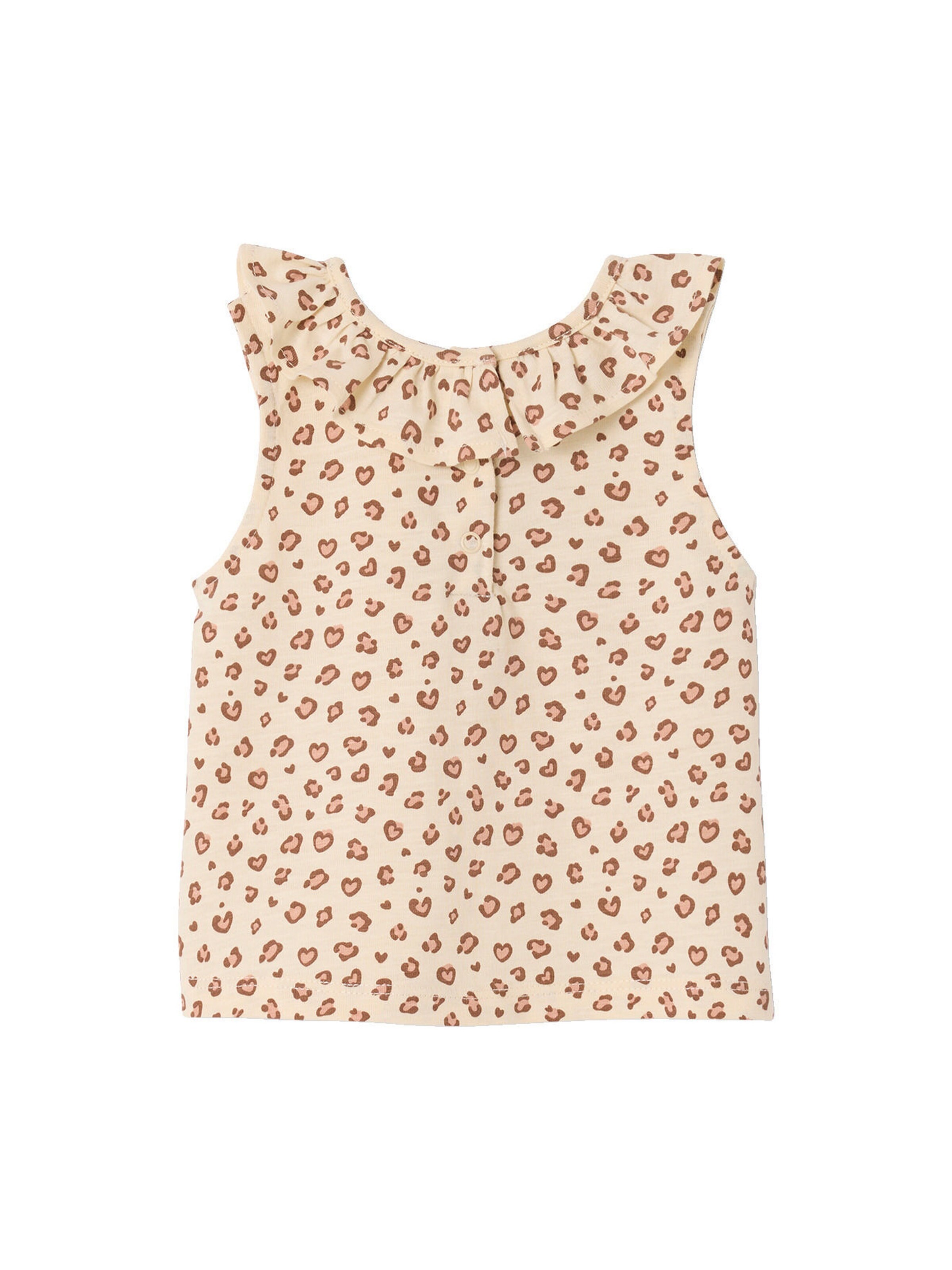 Vertbaudet Bio-Kollektion: Bedrucktes Baby Top mit Volantkragen vanille