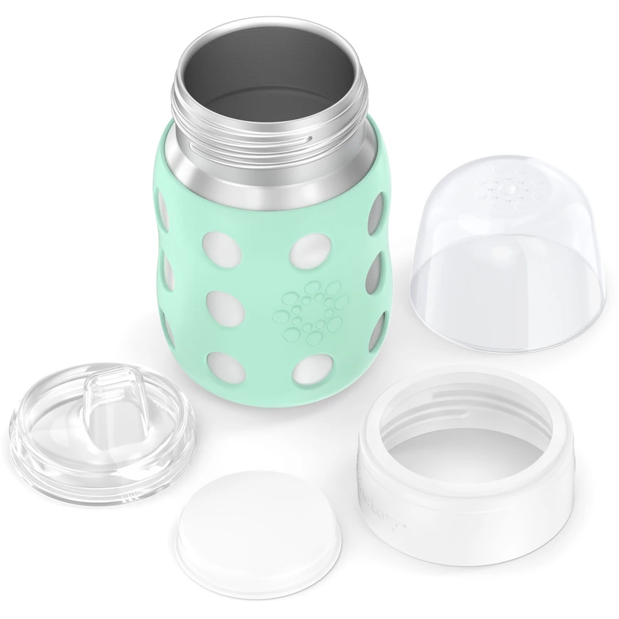 lifefactory Baby-Weithalsflasche 235 ml mit Soft Sippy Cap, mint