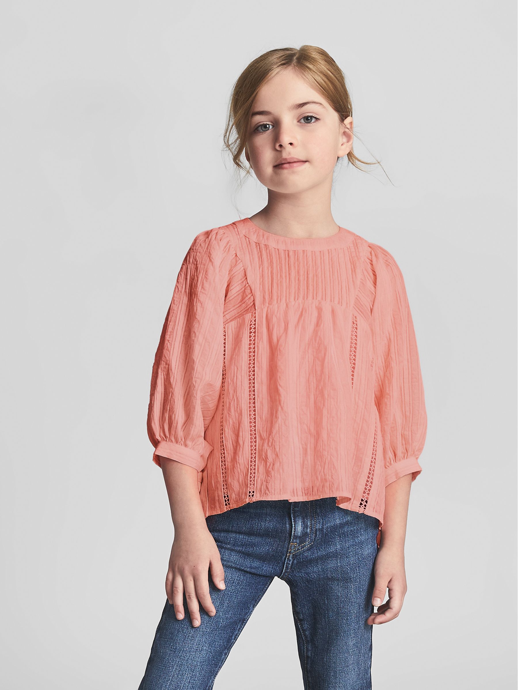 Roze - Reiss Elle Jr. Blouse met ladder en belangen