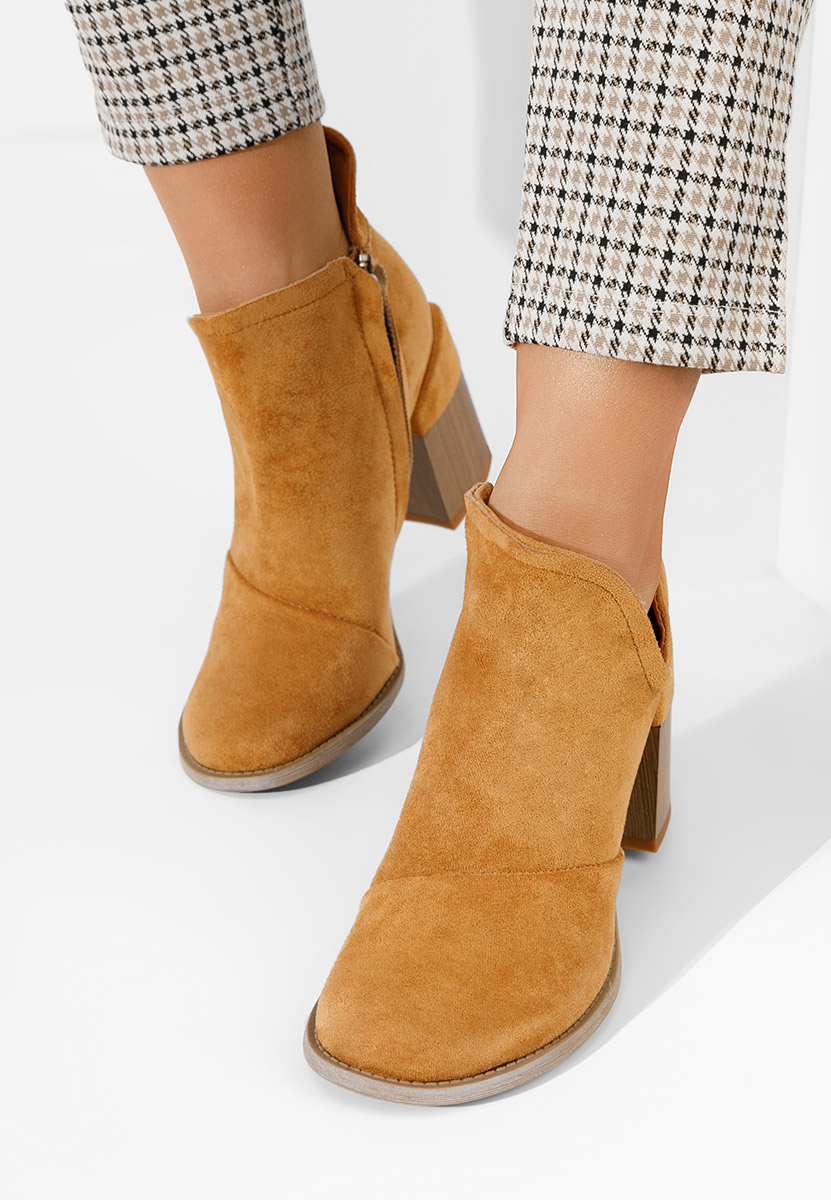 Bottines à gros talon chameau Odeisa