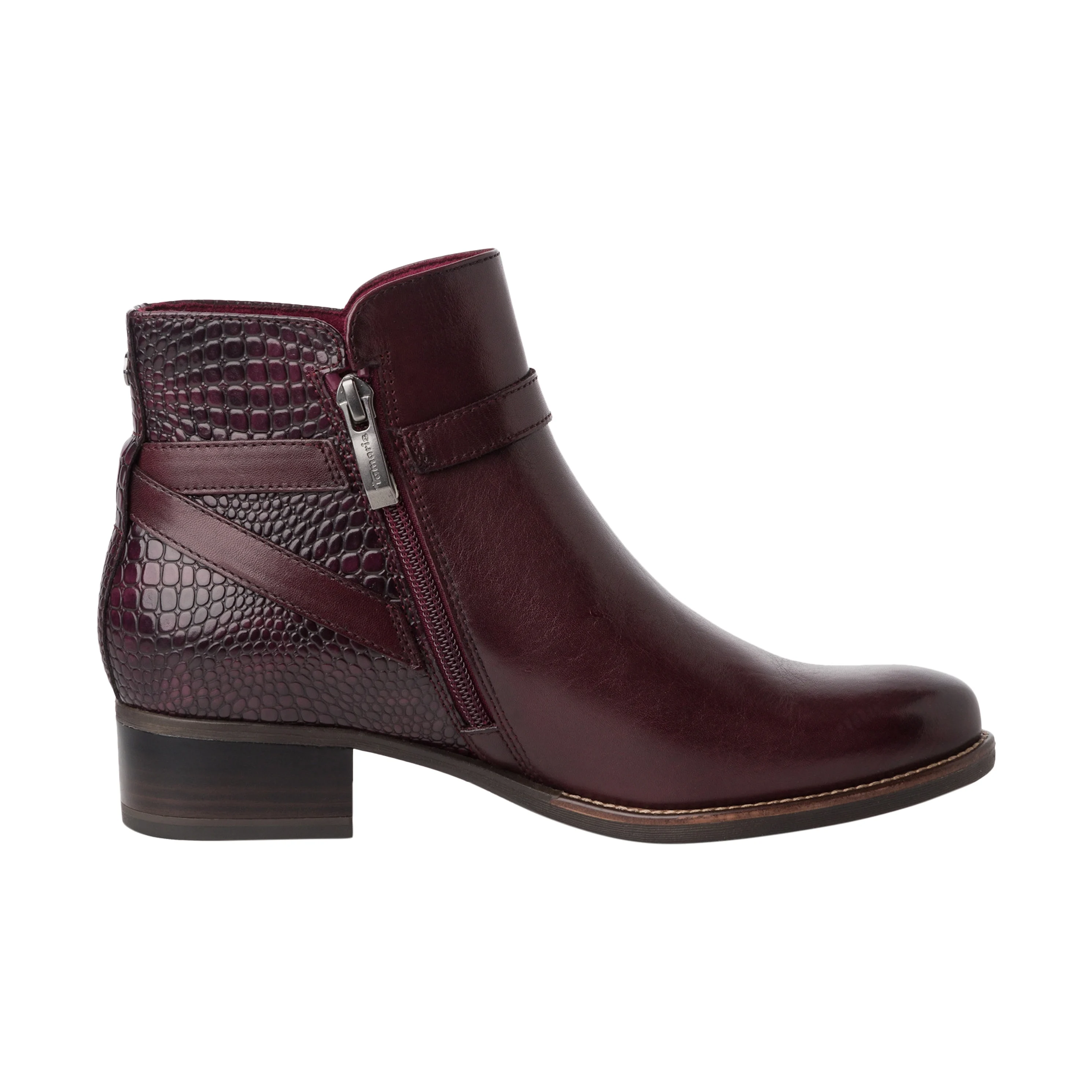 Bottine cuir | Rouge