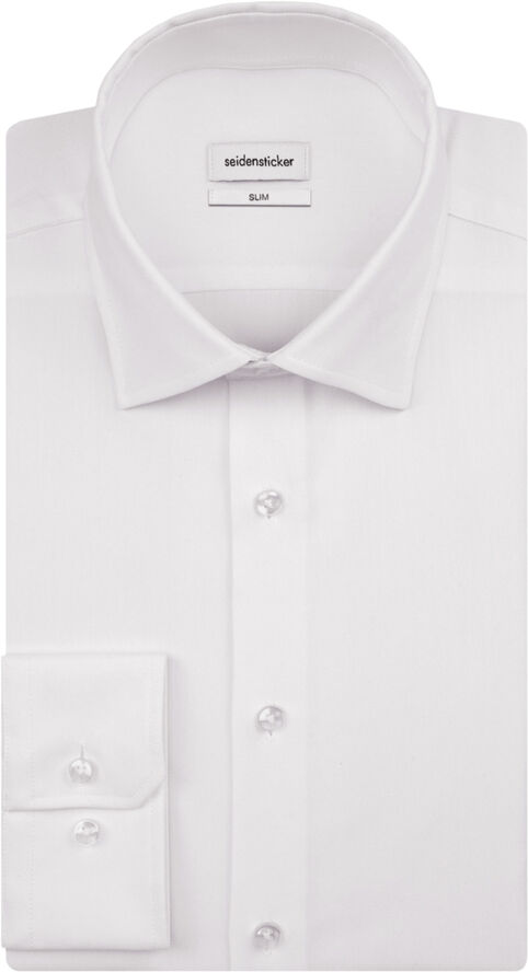 Seidensticker Performance shirt Slim Long sleeve Kent-Collar Uni White