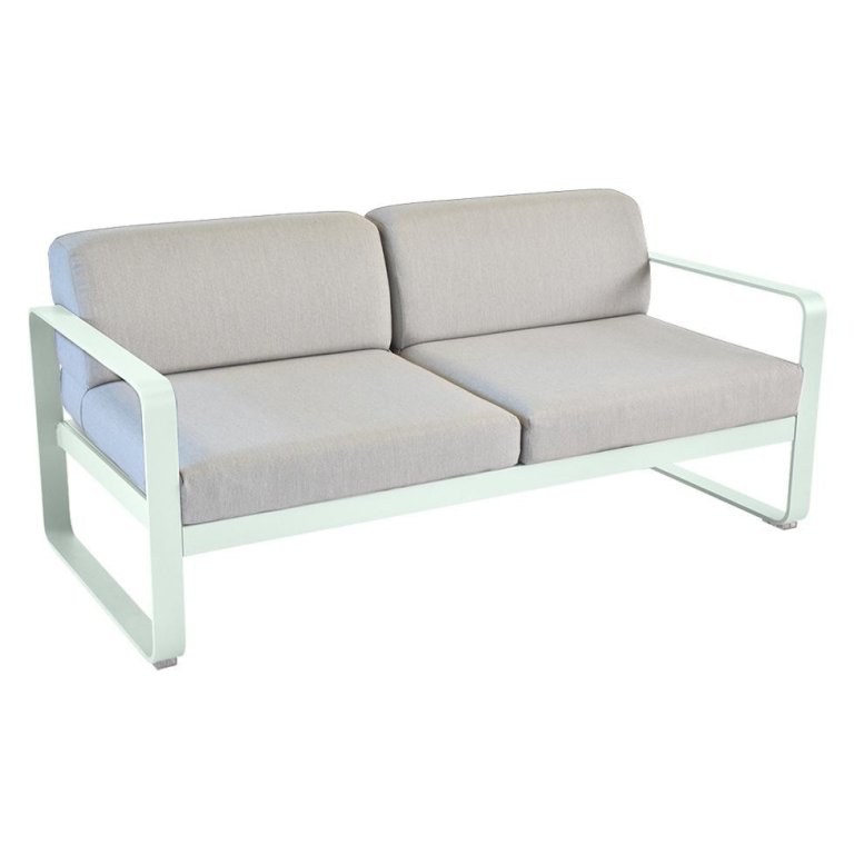 Fermob Bellevie 2-zits loungebank kussen flannelgrijs Ice Mint
