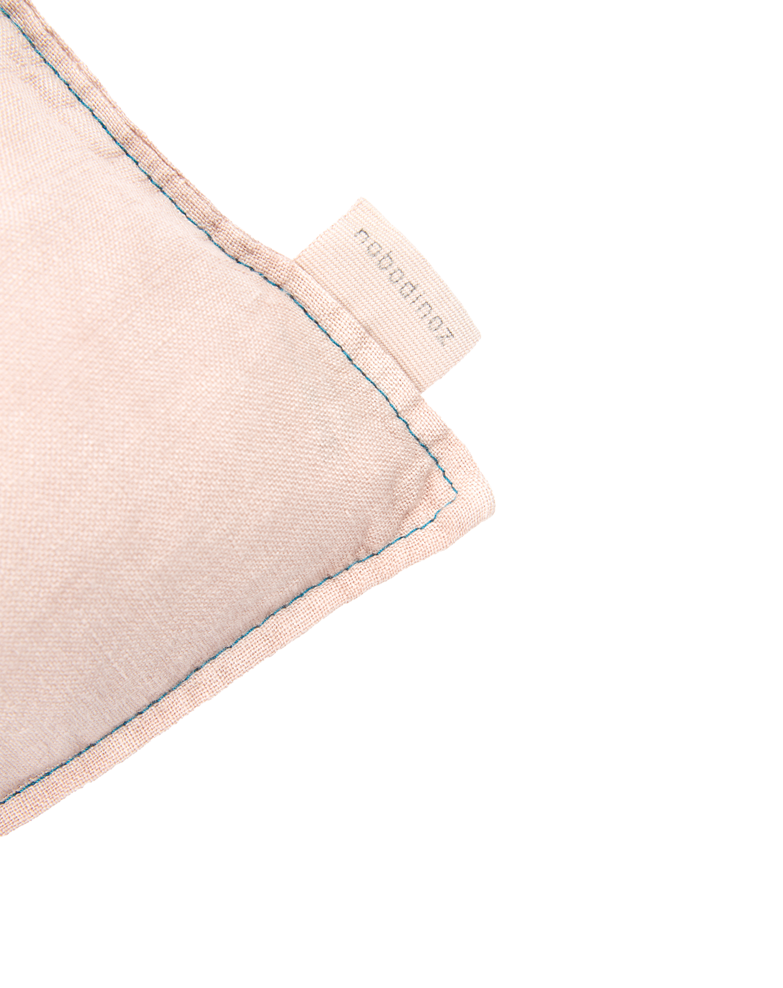 Coussin rectangulaire brodél1n0 en lin français lavé | Rose