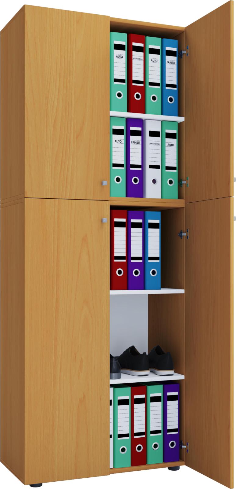 Mehrzweckschrank LONA XXL - Buche - Holz - 184 cm