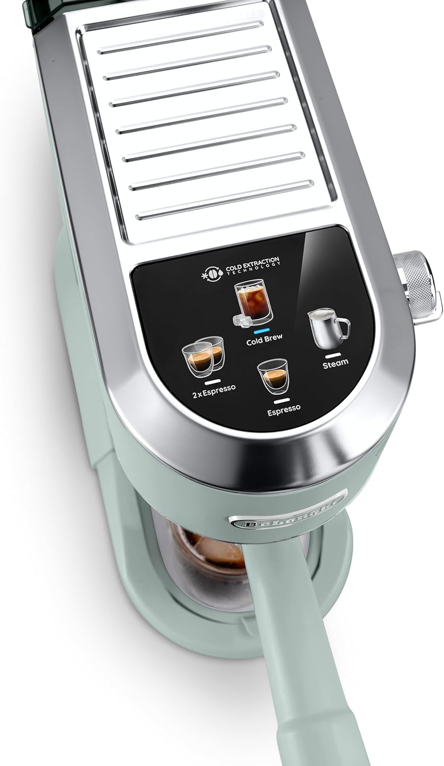 De'Longhi Dedica Duo - Perfetto Kompakte Siebträgermaschine Espressomaschine mit Soft-Touch-Icons, manuellem Milchaufschäumer für Espresso, Cappuccino und Cold Brew, 15cm breit, Grün (EC890.GR)