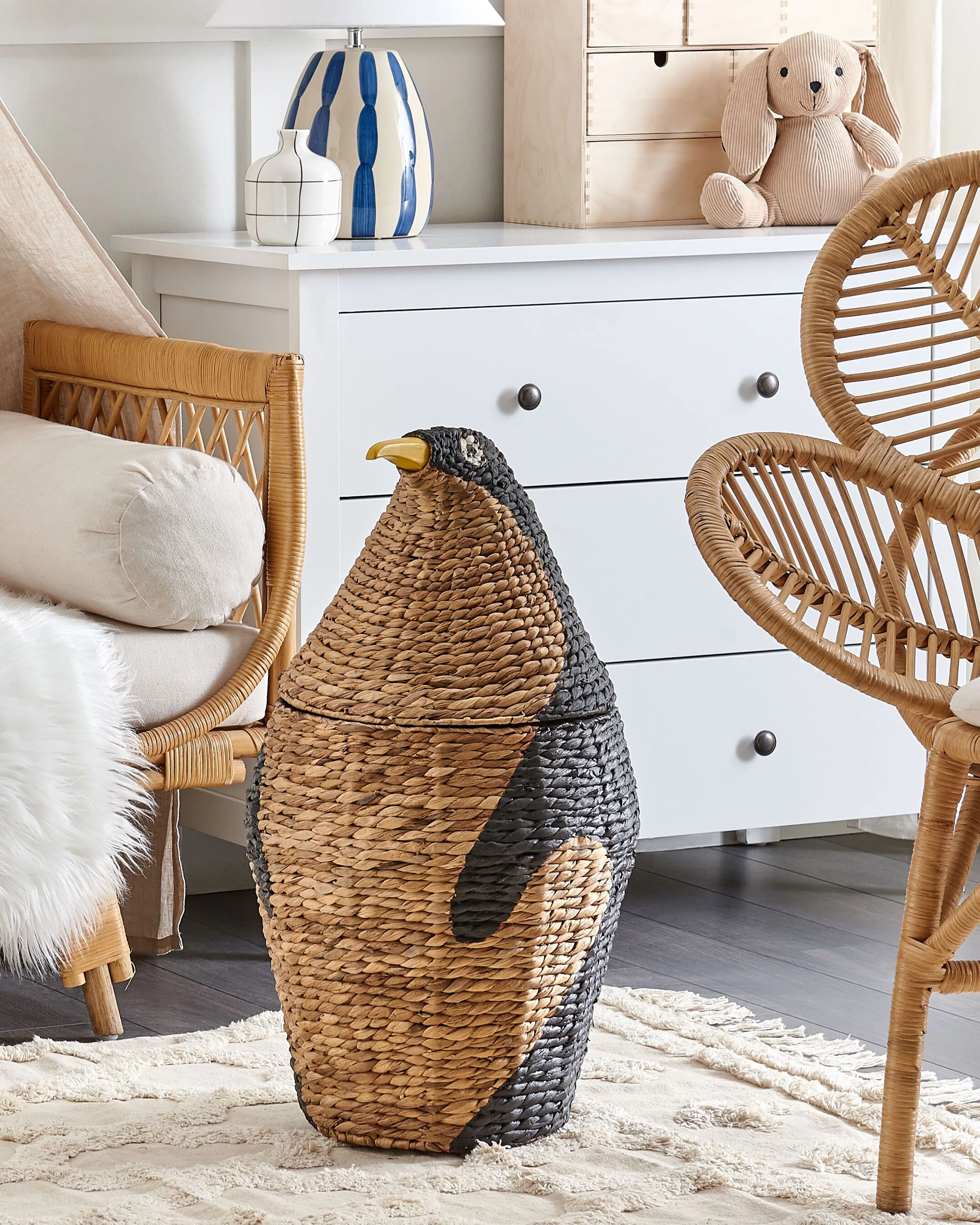 Kindermand Pinguïn HADZABE Wicker Natuurlijk