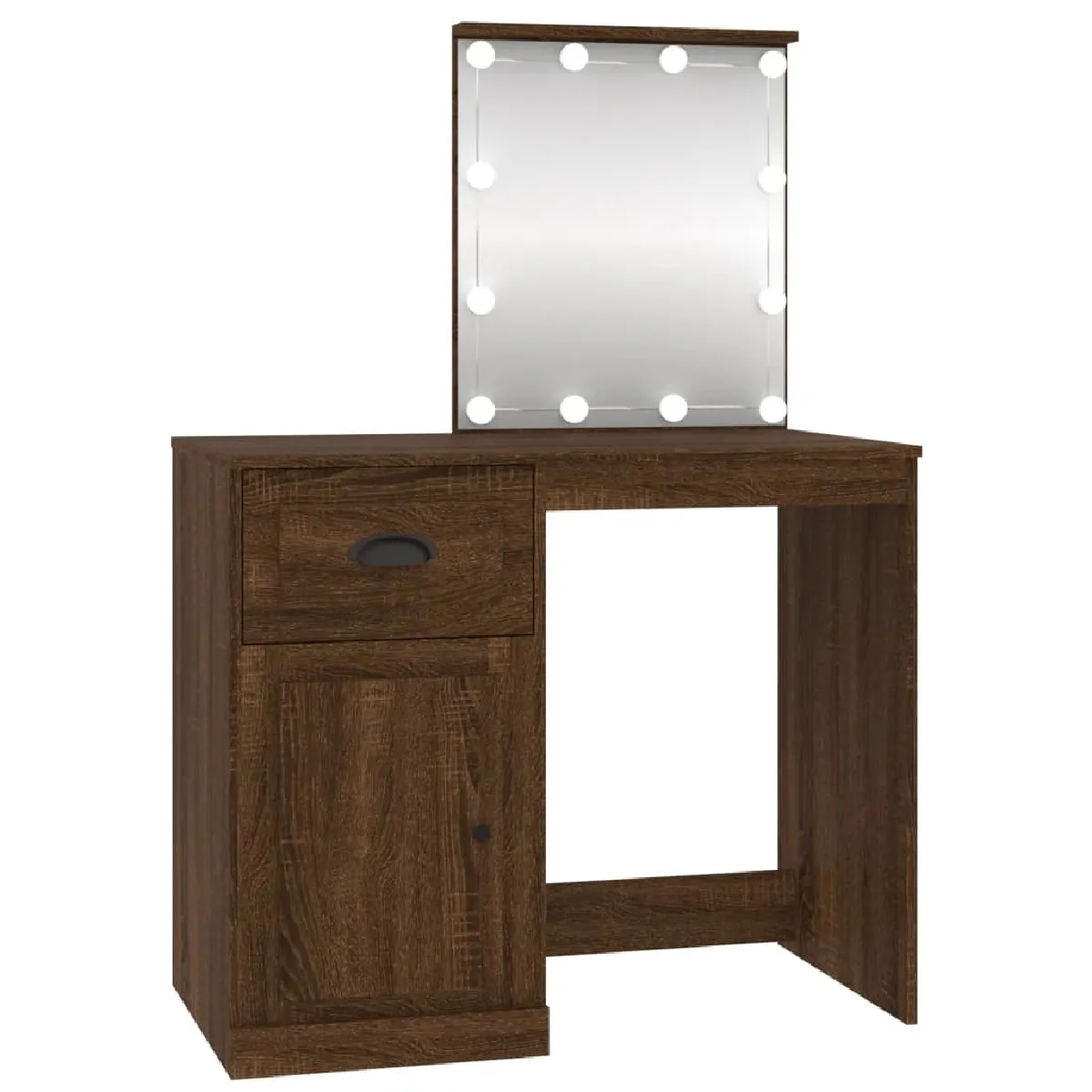VidaXL Coiffeuse LED Chêne Marron