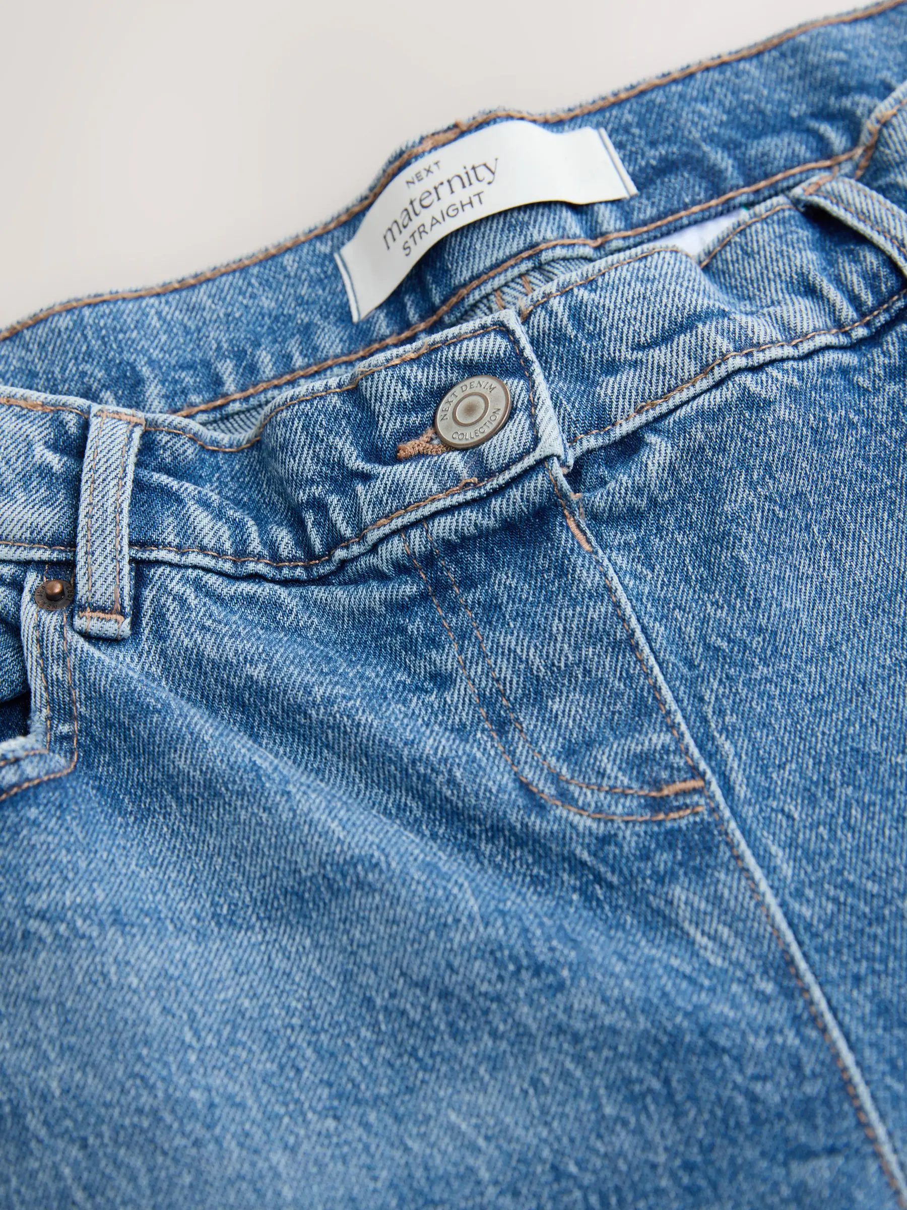 Middenblauw denim - Zwangerschapsjeans met rechte pijpen