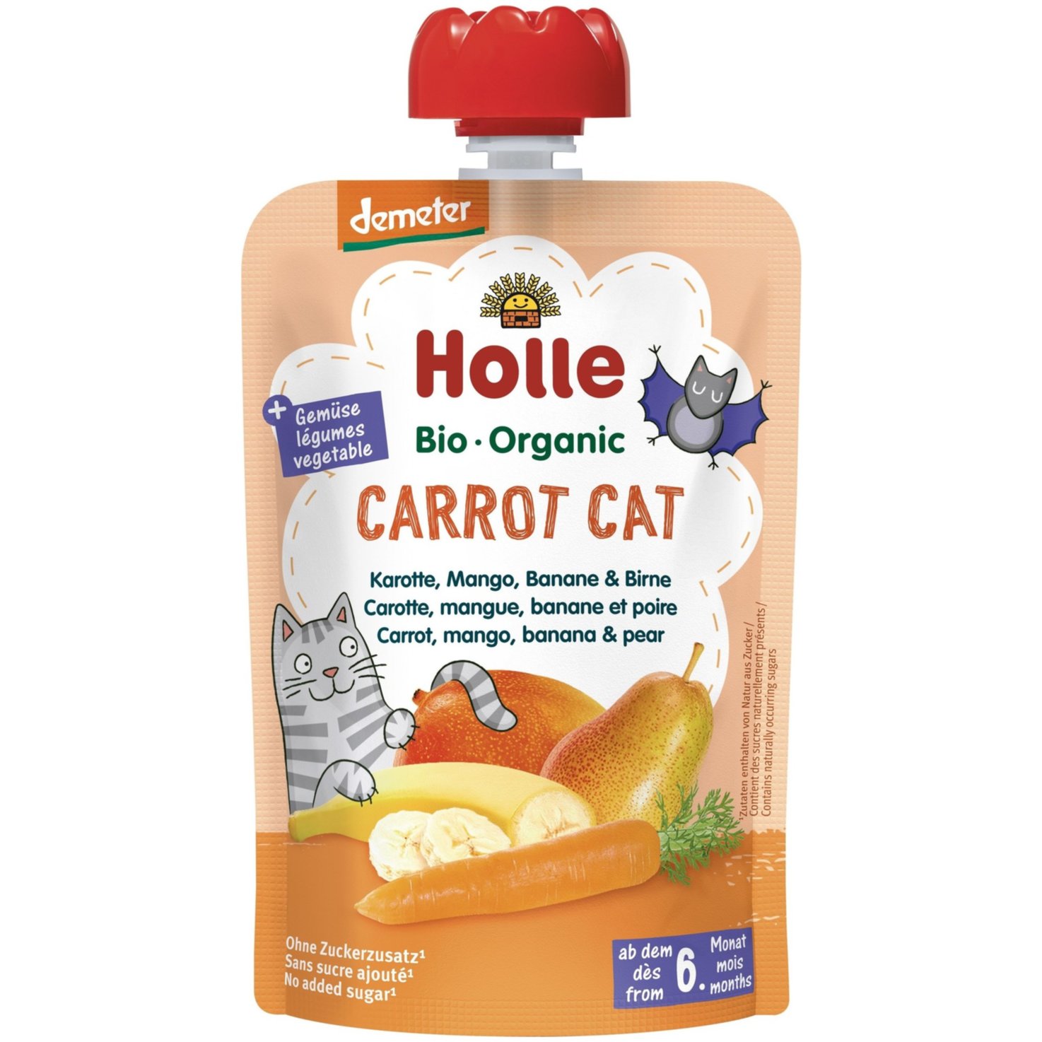 Holle Demeter Bio Carrot Cat Compote Pouch 6+ Monate