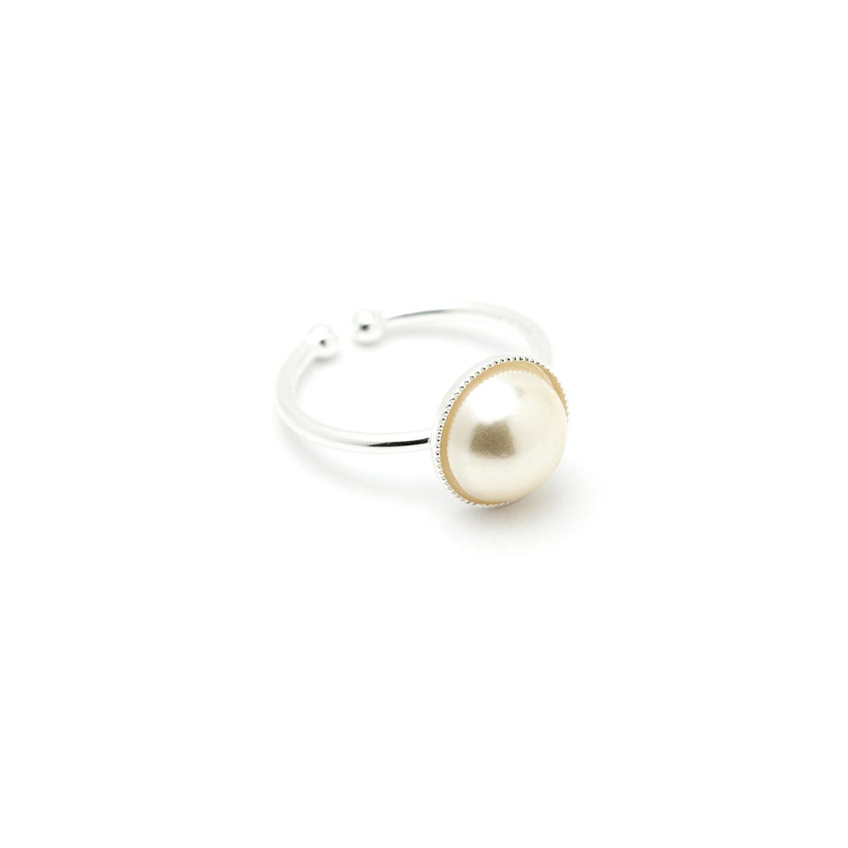 bague perle plaqué argent - NÉLYA
