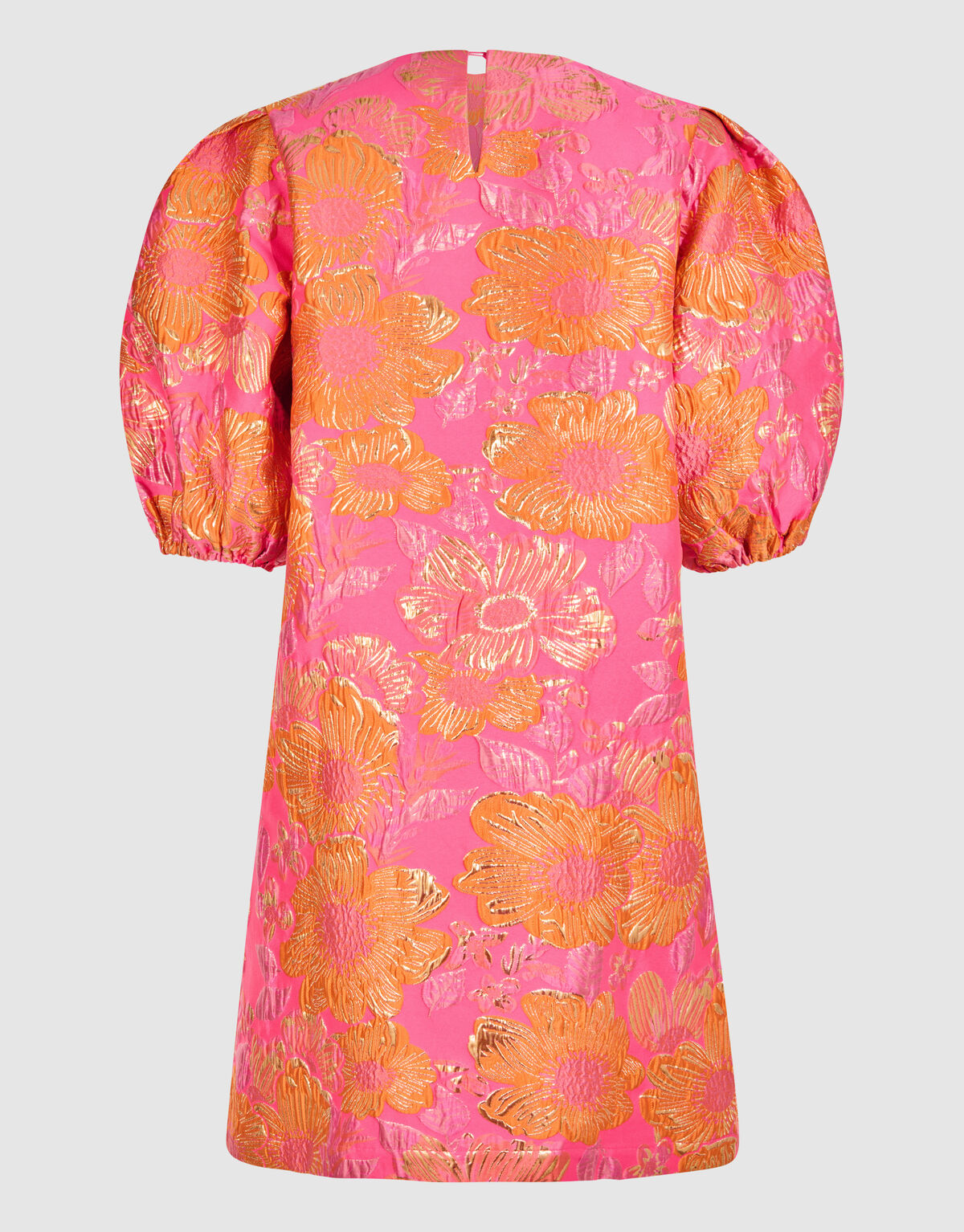 Jacquard Flower Mini Jurk Roze
