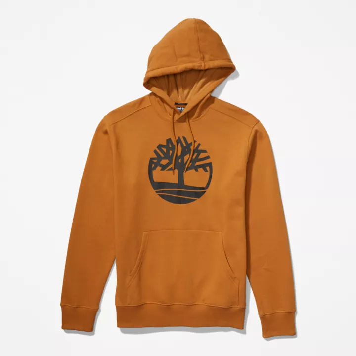 Moletom com capuz Timberland Tree Logo para homens na cor amarelo escuro.