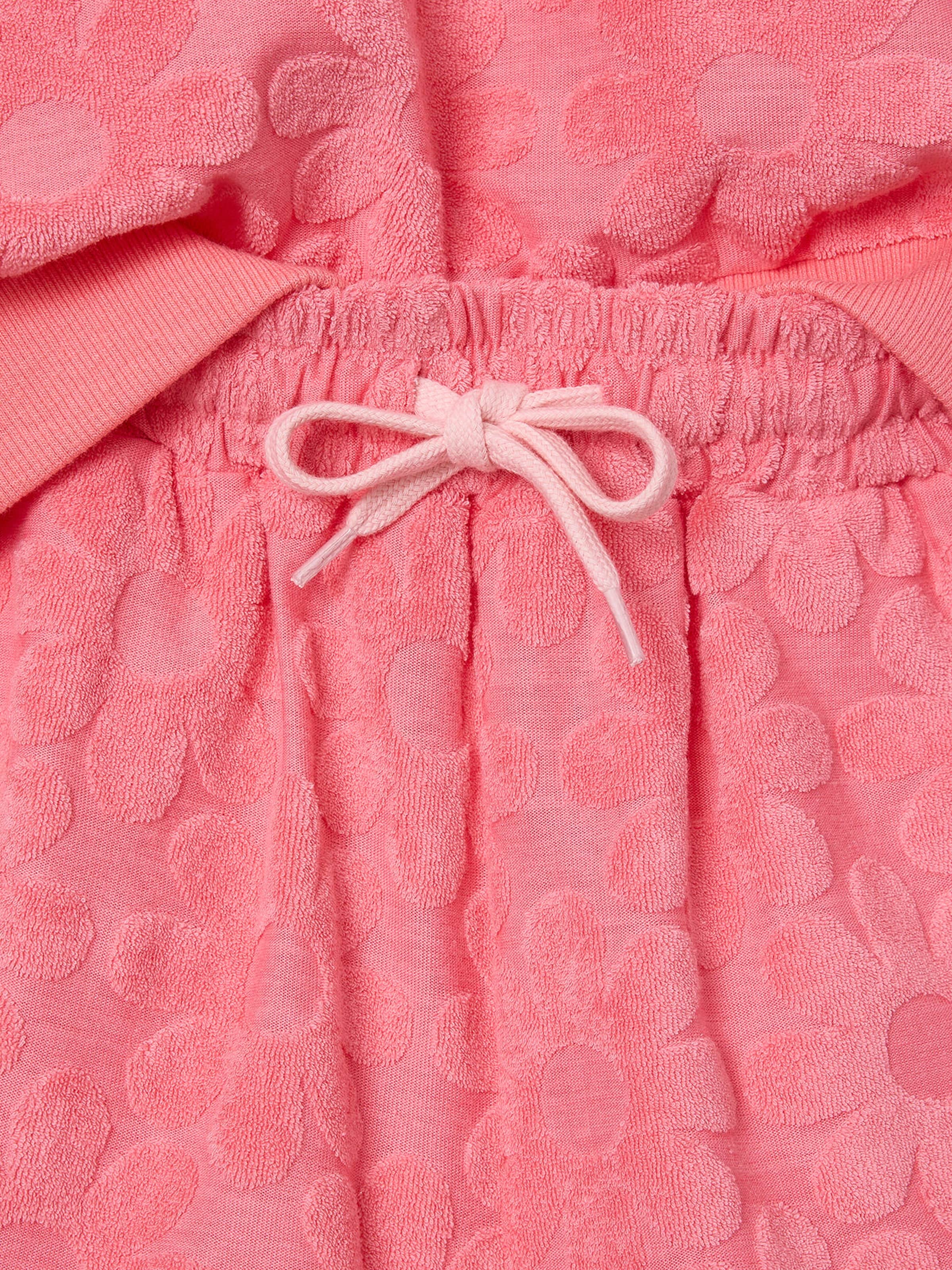 Vertbaudet Mädchen-Set mit Frottee-Blumen: Sweatshirt & Shorts bonbon rosa