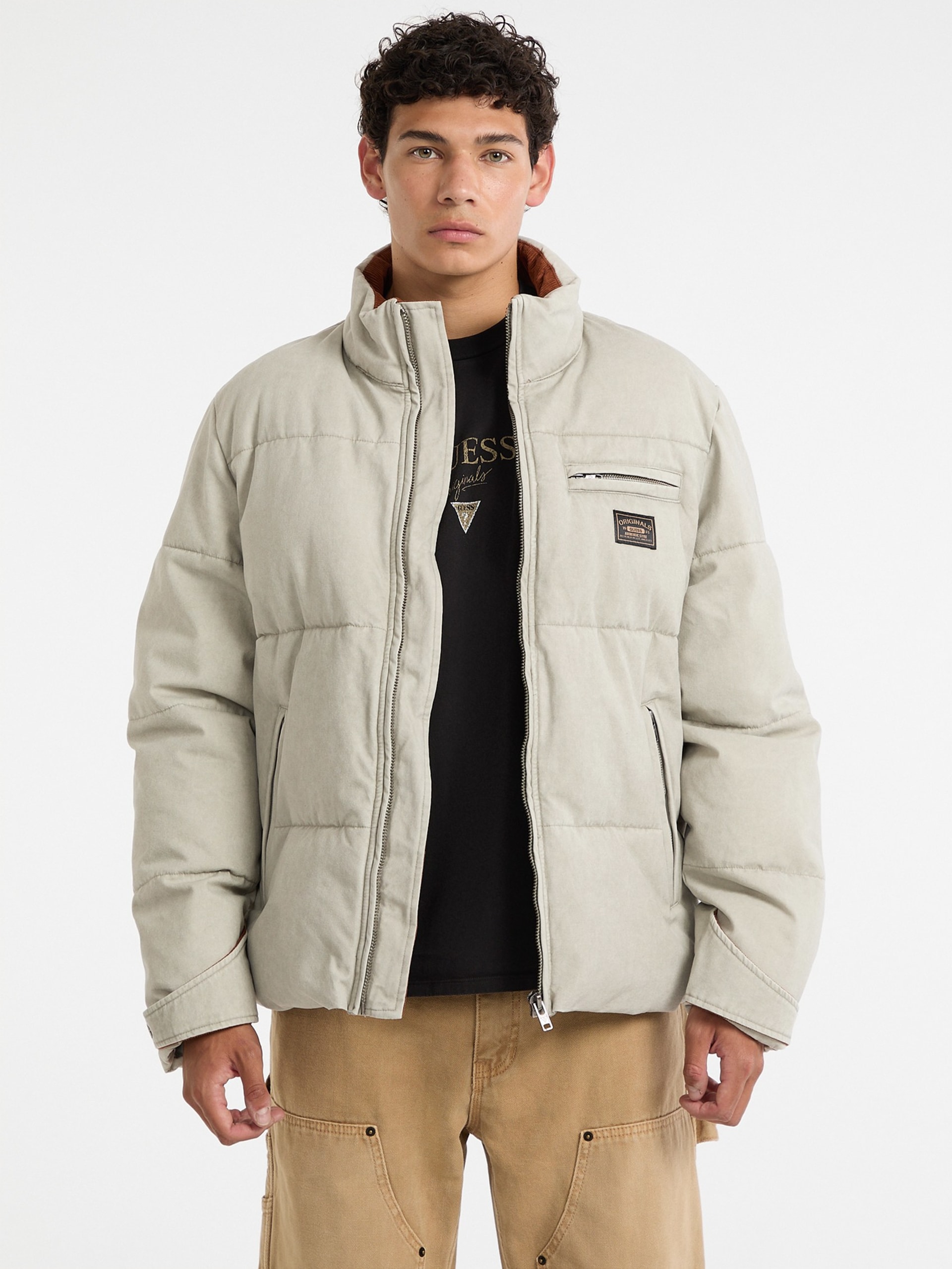 Jaqueta puffer de lona GUESS Originals