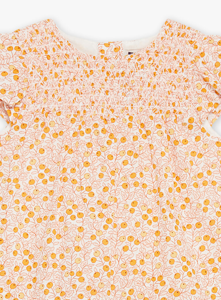Robe et culotte écrues en popeline tramée