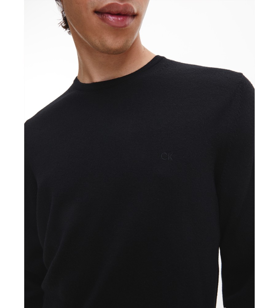 Suéter Calvin Klein de lã merino preto