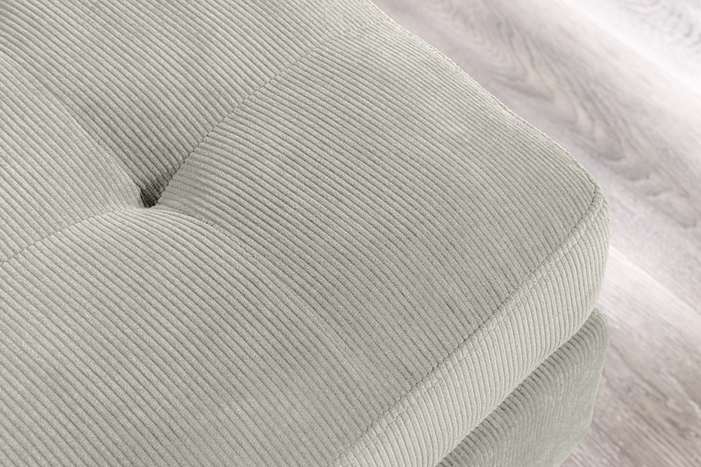 Modernes Ecksofa STOCKHOLM 220cm hellgrau Cordstoff Federkern 3-Sitzer-Sofa