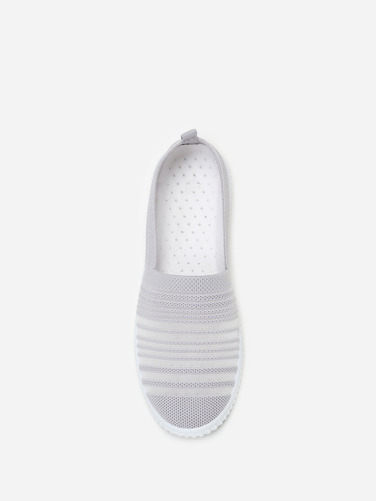 Slip-on en maille et effet transparent- Gris